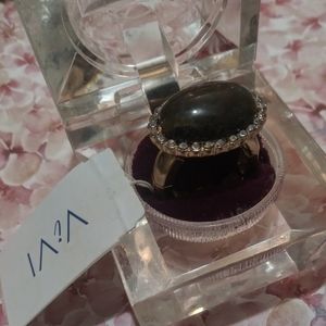 Genuine Feldspar & Crystal Ring